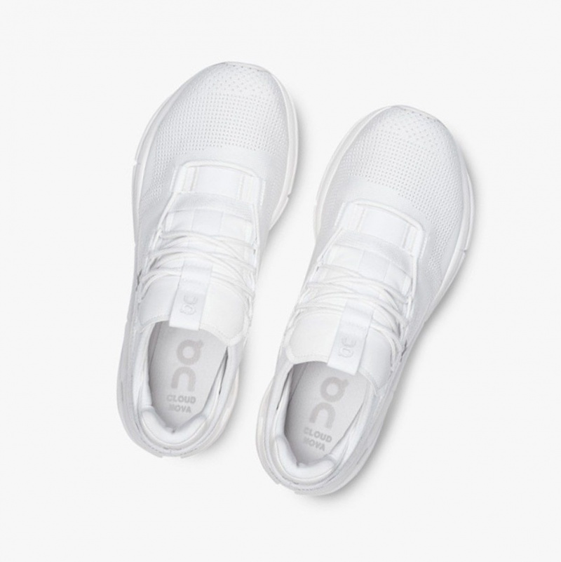 White Men's On Running Cloudnova Sneakers | 072951-BGC