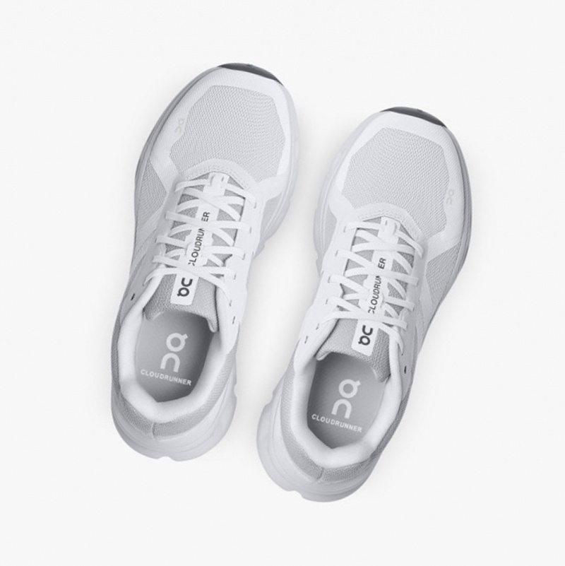 White Women's On Running Cloudrunner Running Shoes | 428675-AVD