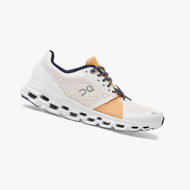 White Women\'s On Running Cloudstratus Road Running Shoes | 921467-HDW