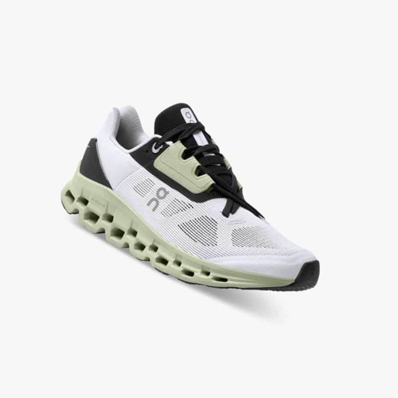 White / Black Women's On Running Cloudstratus Road Running Shoes | 076942-GOV