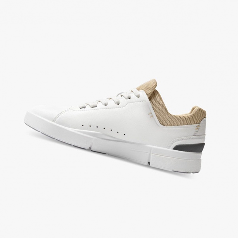 White / Brown Women's On Running THE ROGER Advantage Sneakers | 082953-JCL