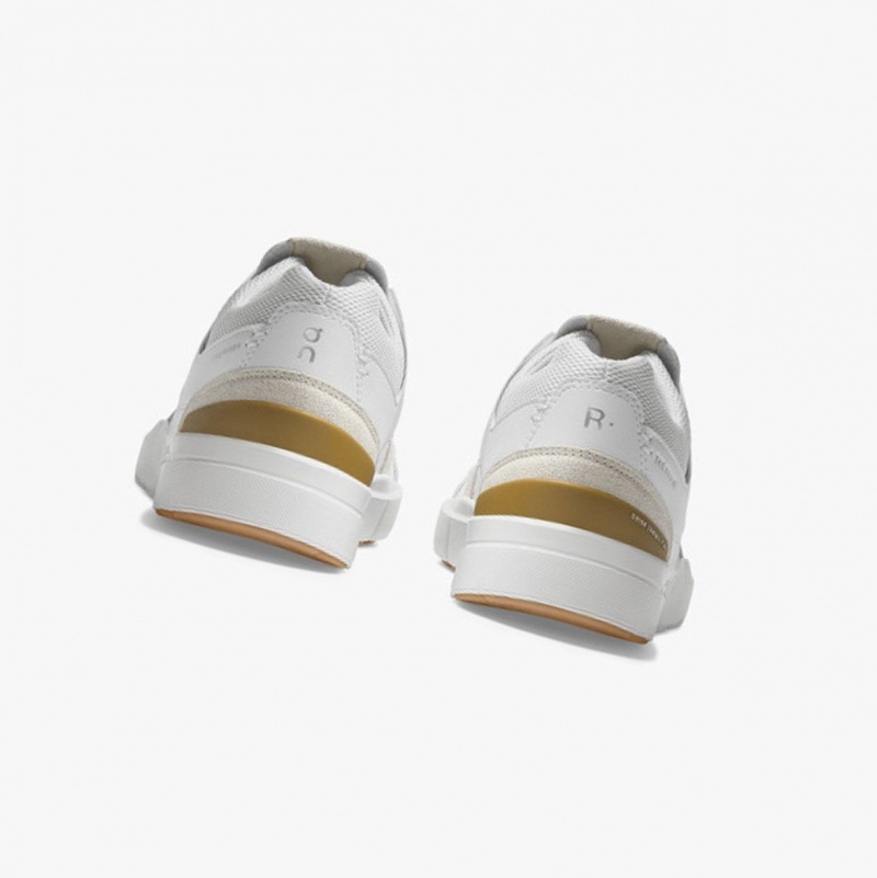 White / Brown Women's On Running THE ROGER Clubhouse Sneakers | 057134-PKY