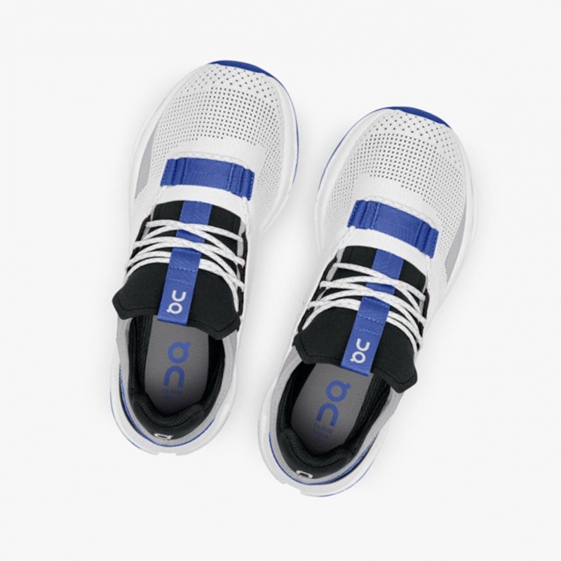 White / Deep Blue Women's On Running Cloudnova Sneakers | 380124-HYZ