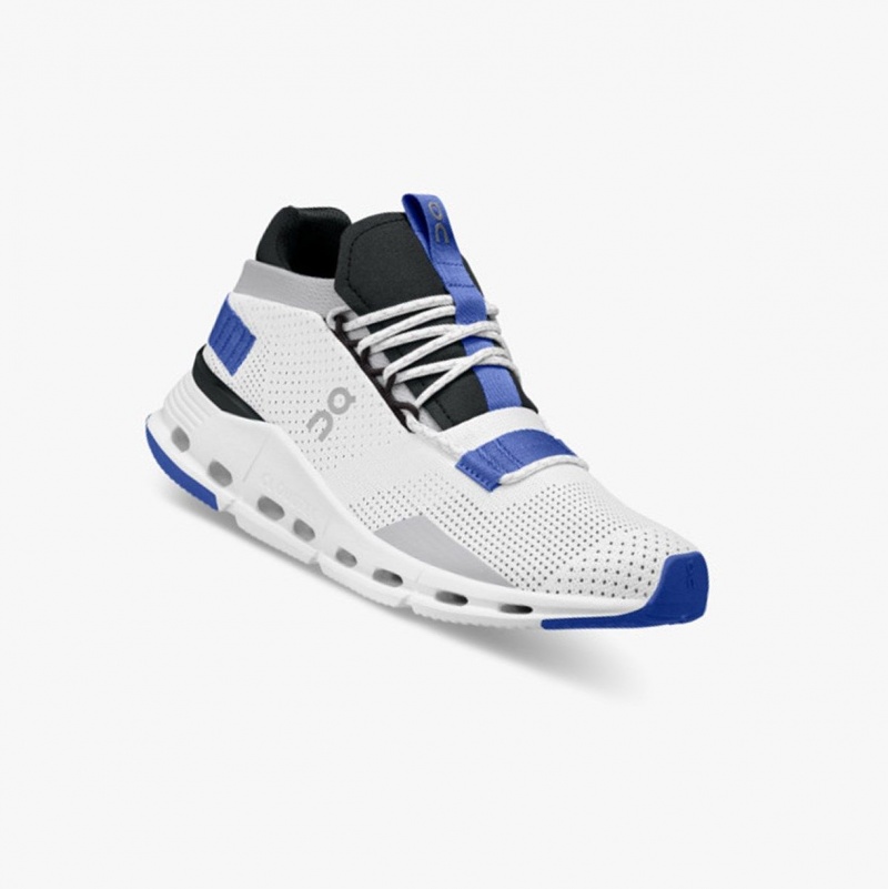 White / Deep Blue Women's On Running Cloudnova Sneakers | 380124-HYZ