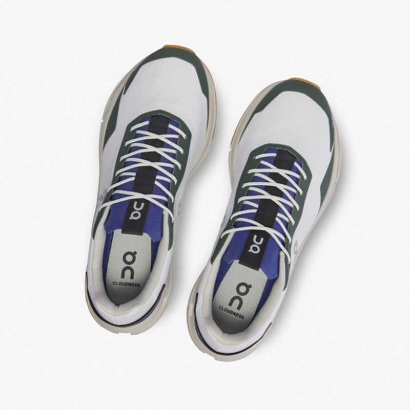 White / Indigo Men's On Running Cloudnova Form Running Shoes | 541782-IAL