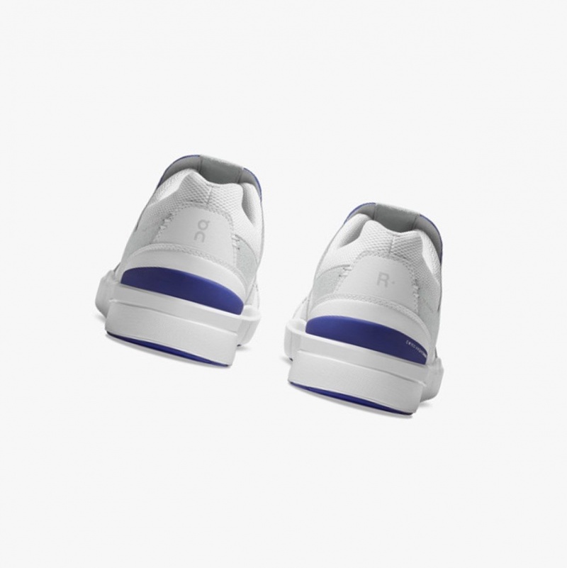 White / Indigo Men's On Running THE ROGER Clubhouse Sneakers | 754619-BCM