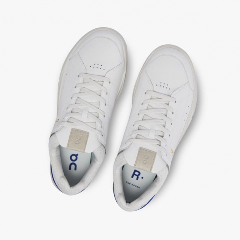 White / Indigo Men's On Running THE ROGER Centre Court Sneakers | 586127-ARI