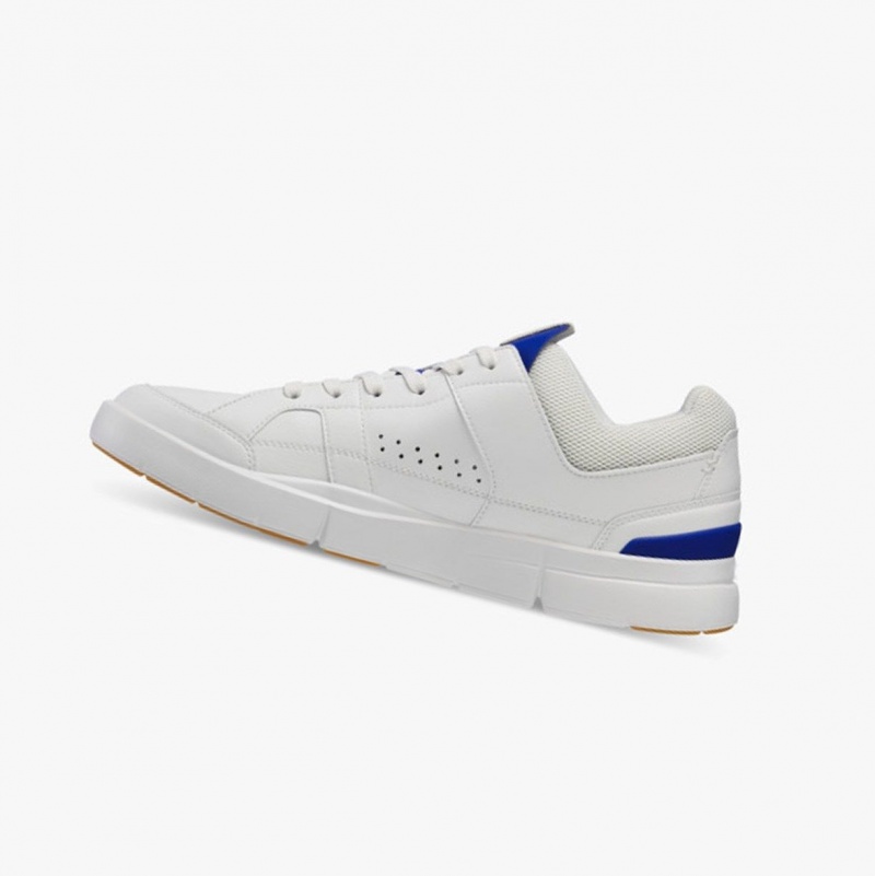 White / Indigo Men's On Running THE ROGER Clubhouse Sneakers | 059413-XEG