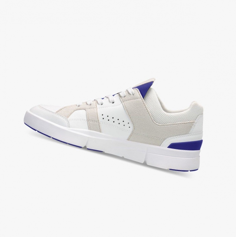 White / Indigo Women's On Running THE ROGER Clubhouse Sneakers | 946872-RPO