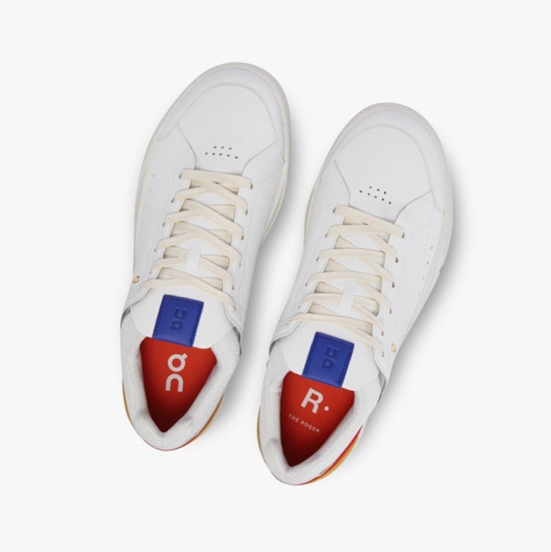 White / Mustard Men's On Running THE ROGER Centre Court Sneakers | 185962-MBV