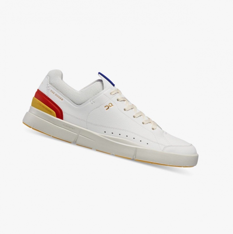 White / Mustard Men\'s On Running THE ROGER Centre Court Sneakers | 185962-MBV