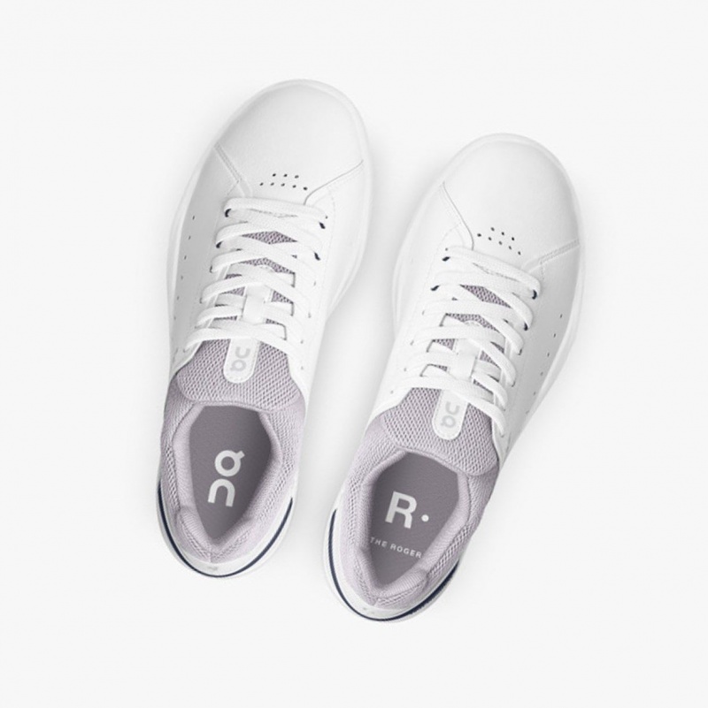 White / Purple Women's On Running THE ROGER Advantage Sneakers | 213756-VKR