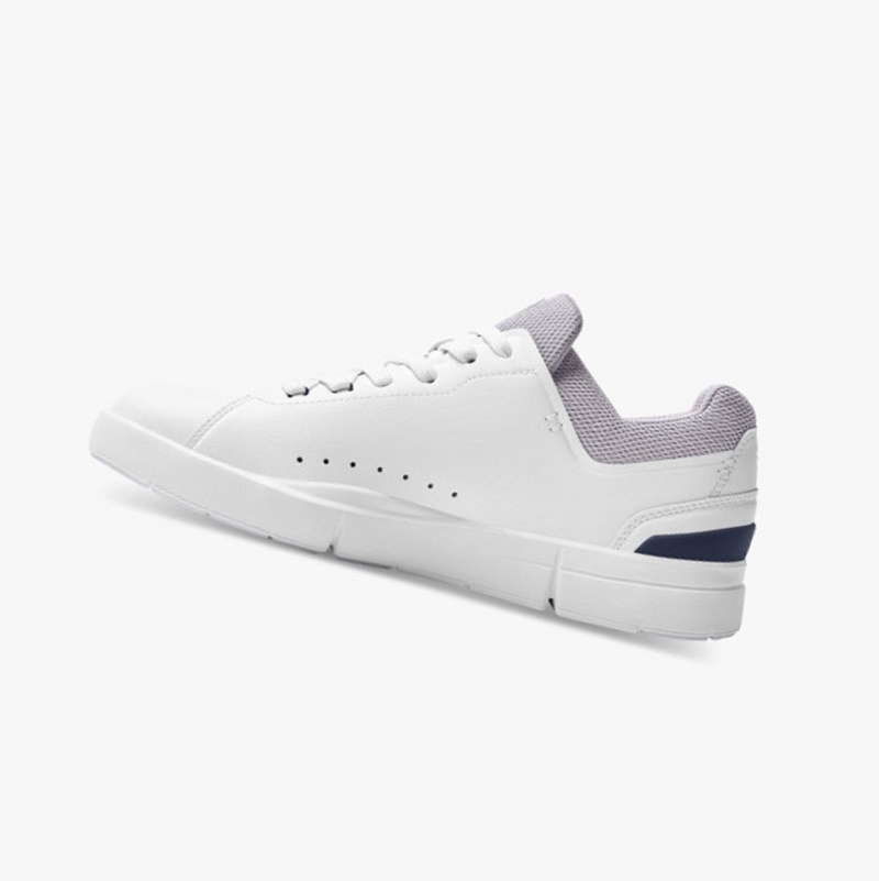 White / Purple Women's On Running THE ROGER Advantage Sneakers | 213756-VKR