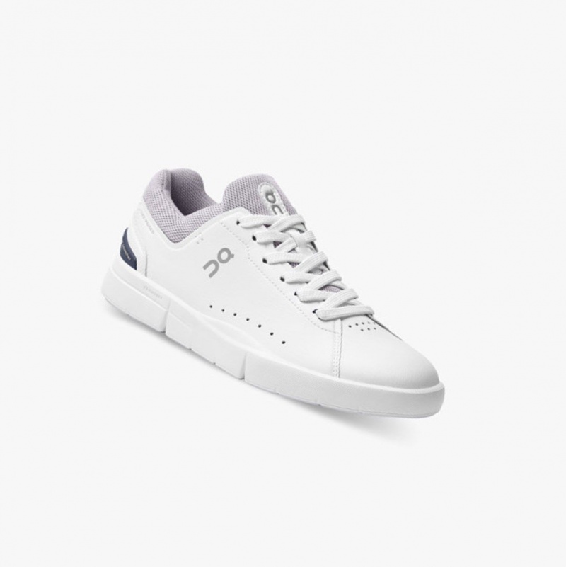 White / Purple Women's On Running THE ROGER Advantage Sneakers | 213756-VKR