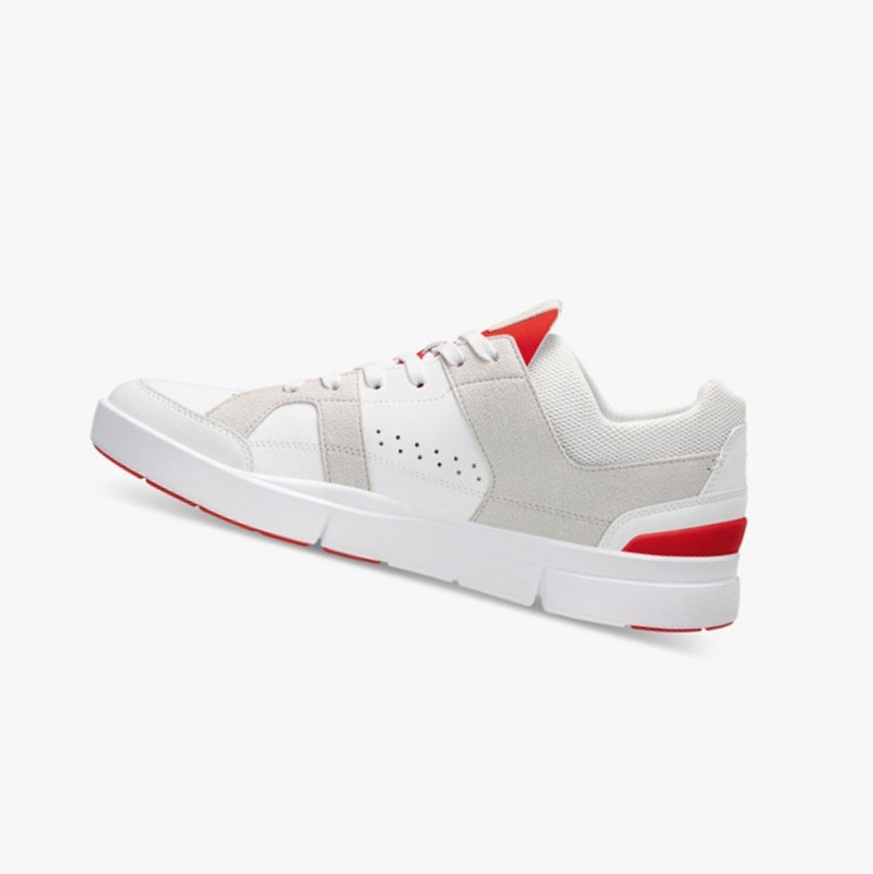 White / Red Men's On Running THE ROGER Clubhouse Sneakers | 315279-KEI