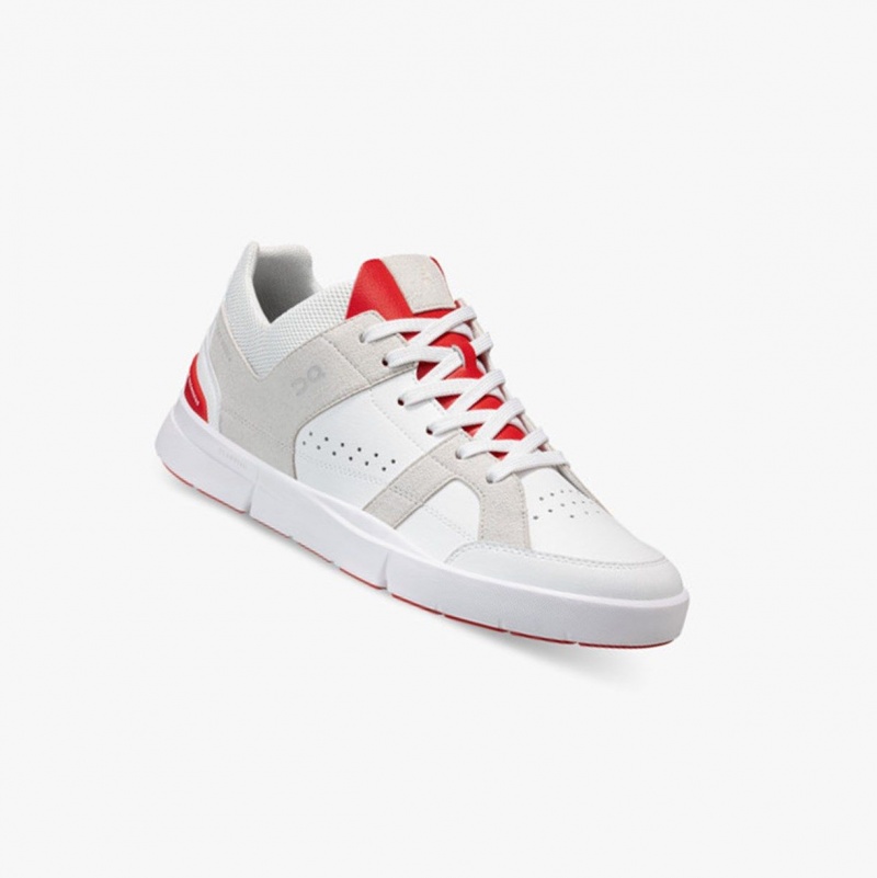 White / Red Men's On Running THE ROGER Clubhouse Sneakers | 315279-KEI