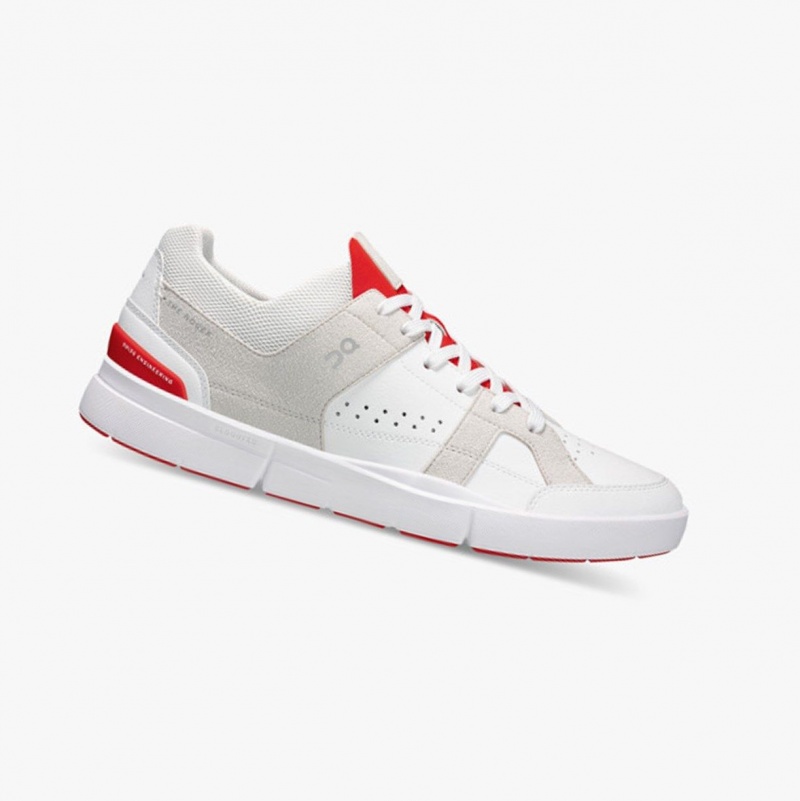 White / Red Men\'s On Running THE ROGER Clubhouse Sneakers | 315279-KEI