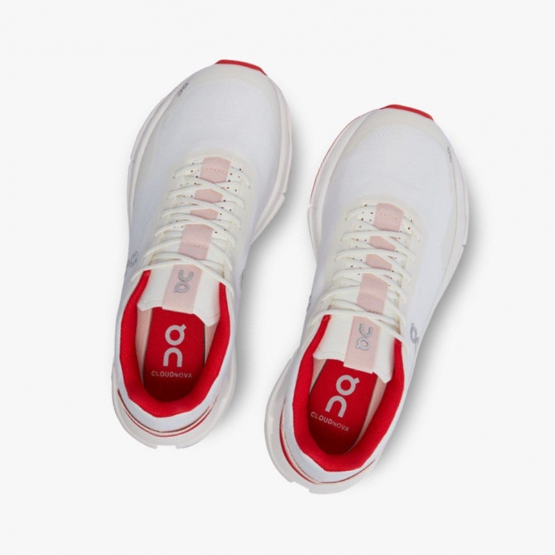 White / Red Women's On Running Cloudnova Form Running Shoes | 270589-GTM