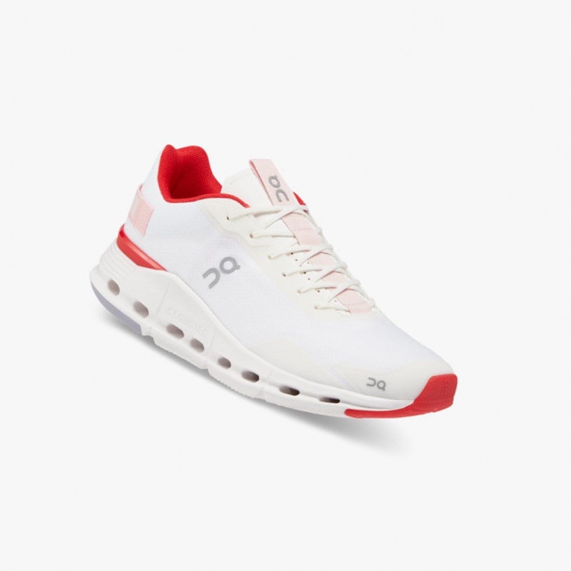 White / Red Women's On Running Cloudnova Form Running Shoes | 270589-GTM