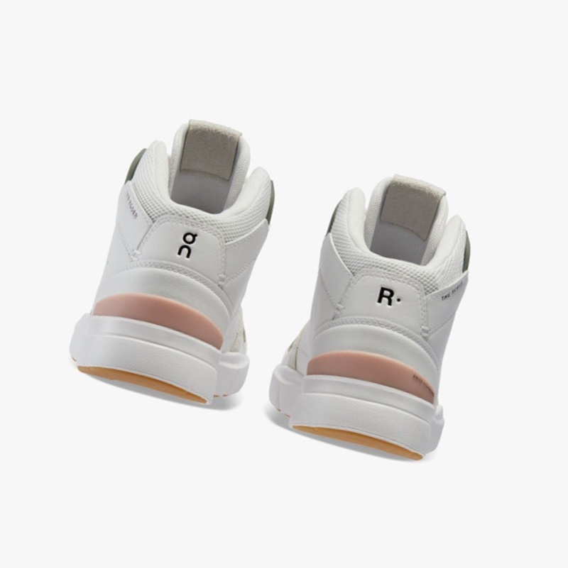 White / Rose Women's On Running THE ROGER Clubhouse Mid Running Shoes | 946530-NFM