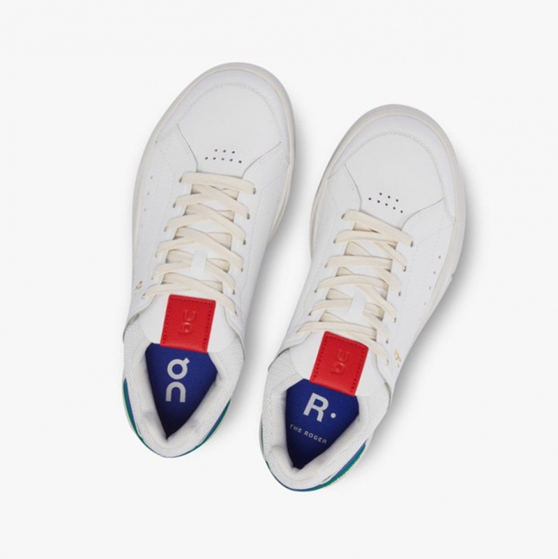 White / Turquoise Women's On Running THE ROGER Centre Court Sneakers | 271048-UHV