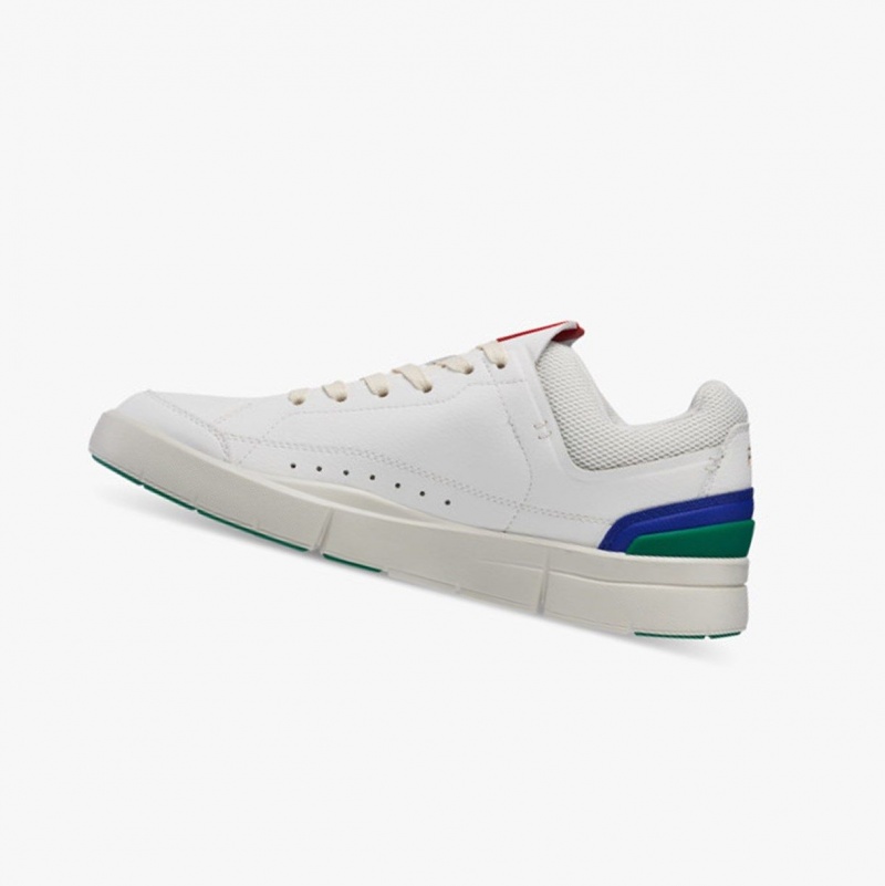 White / Turquoise Women's On Running THE ROGER Centre Court Sneakers | 271048-UHV